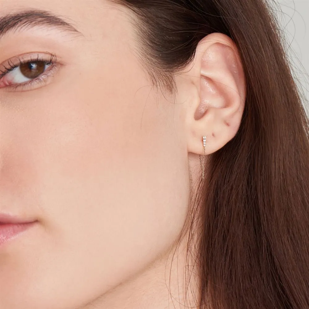 Ania Haie Gold Collection 14 Carat Golden Drop Earrings with Diamond