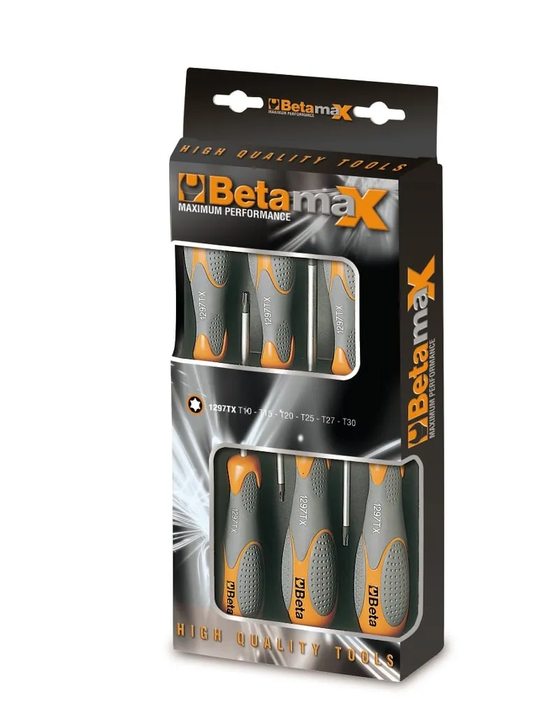 BETA 6DELIGE SET SCHROEVENDRAAIERS VOOR TORX® SCHROEVEN (ART. 1297TX) 1297TX/D6 – 012970409