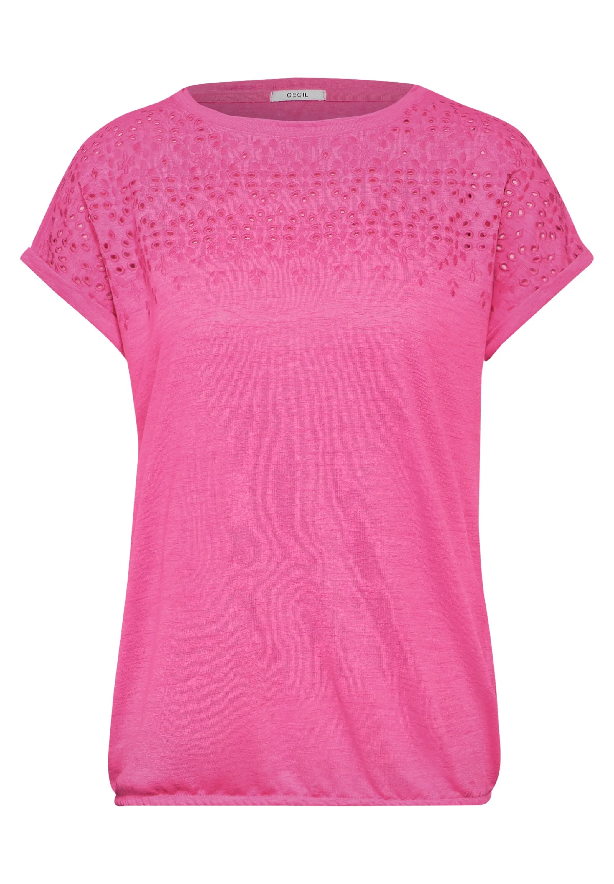 Cecil Shirt met korte mouwen met broderie anglaise