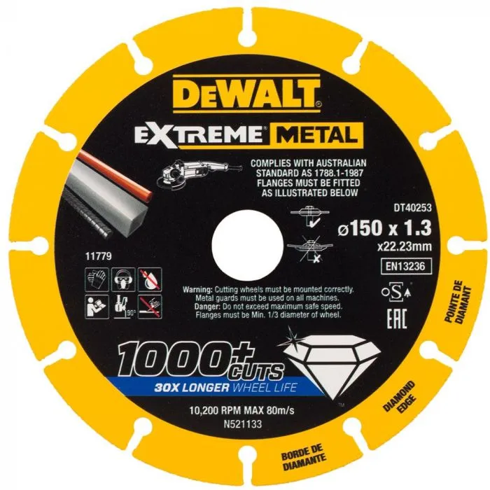 DEWALT DT40253QZ EXTREME METAL DOORSLIJPSCHIJF 150X22.23X1.3MM
