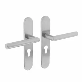 Intersteel Deurkruk Rhenen Hoek 90° - ovaal verdekt schild - PC55 - 219x40x9mm - RVS Geborsteld