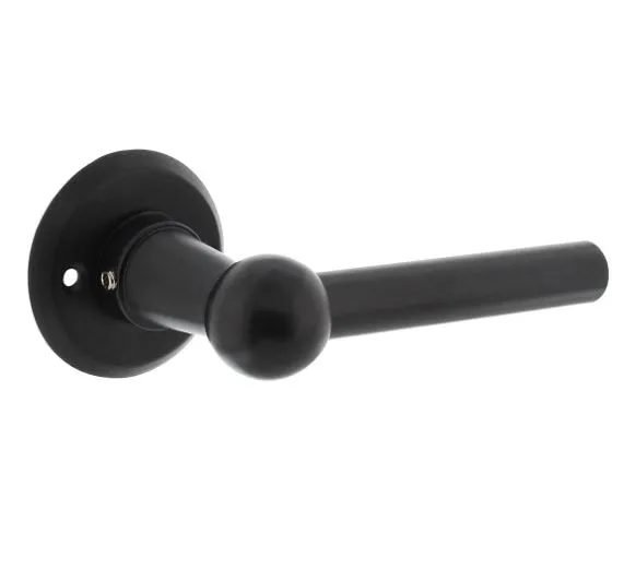 Intersteel enkele deurkruk L/L bol met rozet ø50x5mm zwart