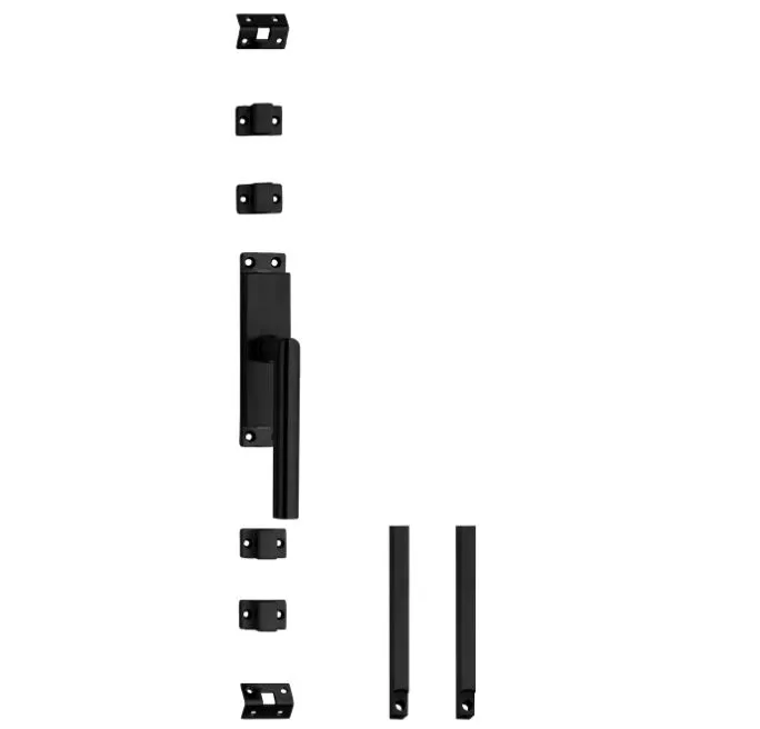 INTERSTEEL SET KRUKESPAGNOLET RECHTS HOEK 90° ø19MM INCL STANGENSET 2X 1245MM RVS ZWART