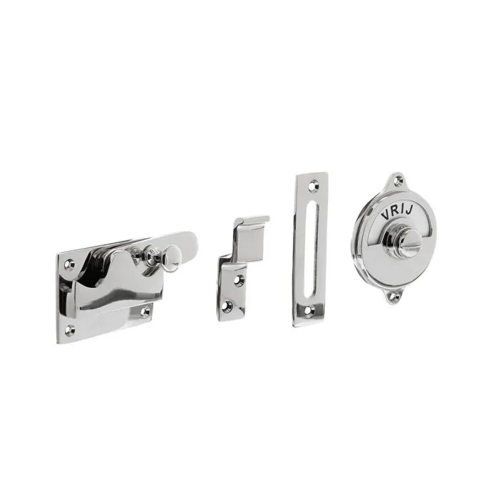 INTERSTEEL WCOVERSLAG VLAK MET TEKST "VRIJ / BEZET" CHROOM