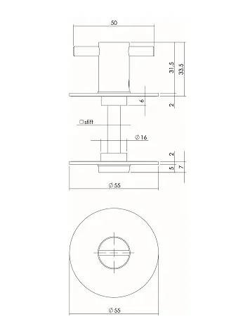 INTERSTEEL WCSLUITING 8 MM RENOVATIE ZELFKLEVEND ROND PLAT 55×2 MM RVS ZWART