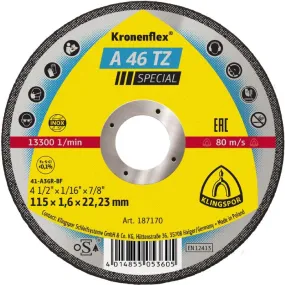 Klingspor - A 46 TZ Special - doorslijpschijven - 115 x 1.6 x 22.23mm - vlak
