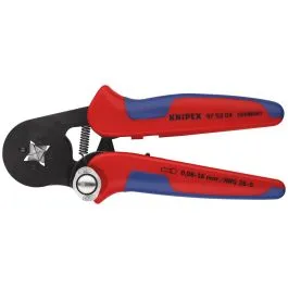 KNIPEX ZELFINSTELLENDE KRIMPTANG VOOR ADEREINDHULZEN, MET ZIJINVOERING