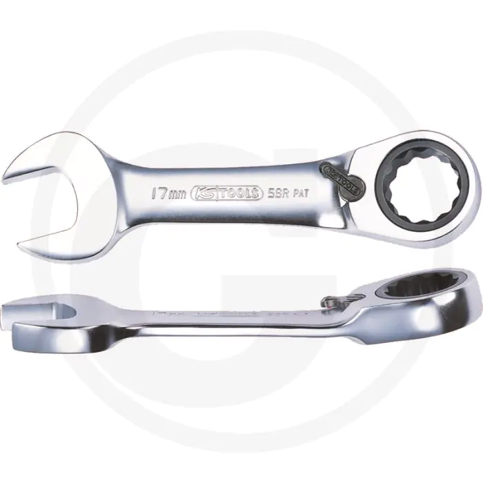 KS TOOLS GEARPLUS® RATELRINGSTEEKSLEUTEL, EXTRA KORT, 16 MM  296NM BEREIK