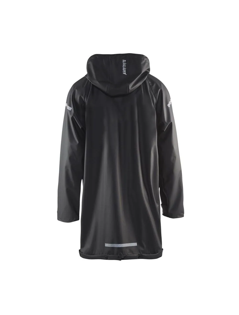 Lange regenjas zwart uit het Blaklader Regenkleding assortiment