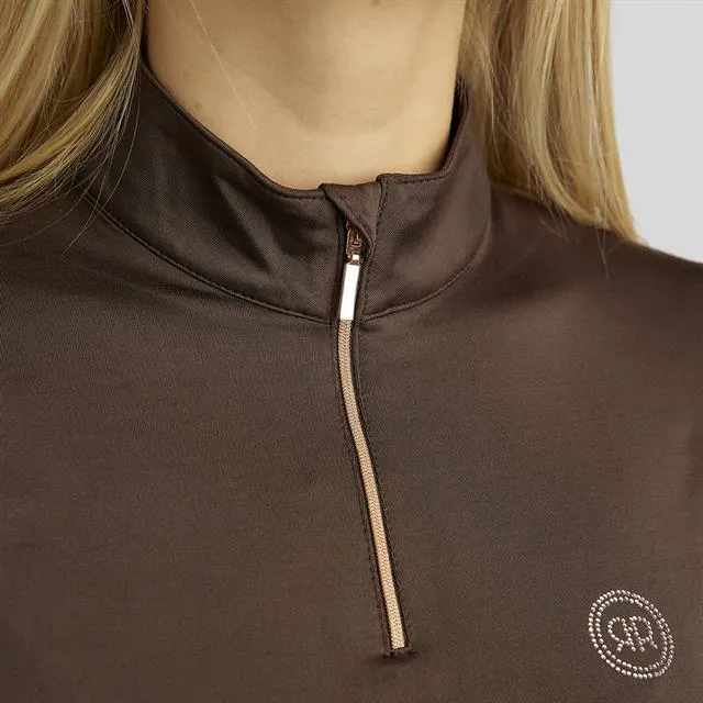 Trainingsshirt Rebel By Montar Rosegold Crystals Bruin