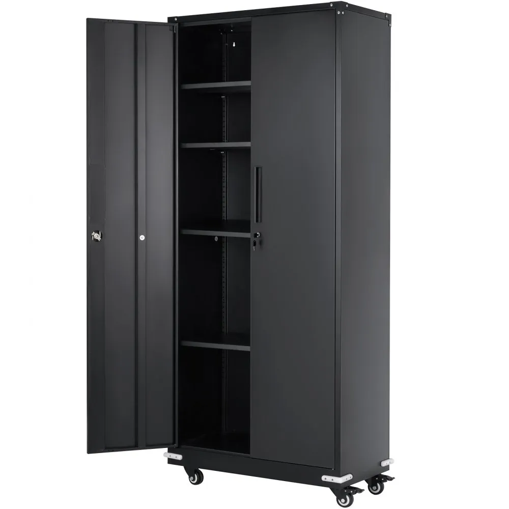 VEVOR 5LAAGS ARCHIEFKAST ZIJCONTAINER MET 2 MAGNETISCHE DEUREN, 90,72 KG DRAAGVERMOGEN PER PLANK, AFSLUITBARE OPBERGKAST, METAL