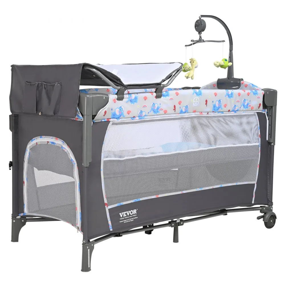 VEVOR babybedje bijzetbed baby oprolbaar 4 in 1, 926 x 598 x 692 mm reisbedcombinatieset 35 kg max. draagvermogen, babyreisbed m