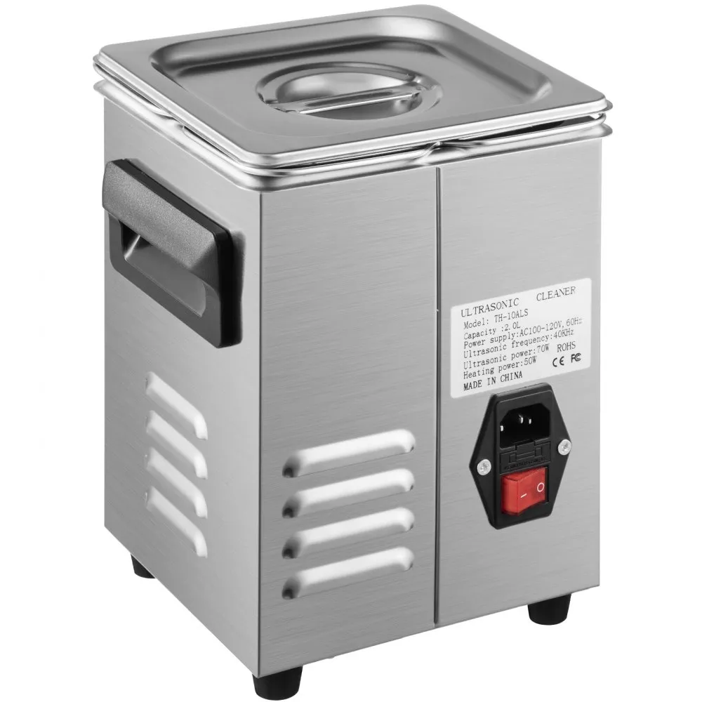 VEVOR Digitale Ultrasone Reiniger 60 W Roestvrij Staal Ultrasone Reinigingsmachine 2 L Ultrasoon Reiniger met 40 kHz Frequentie 