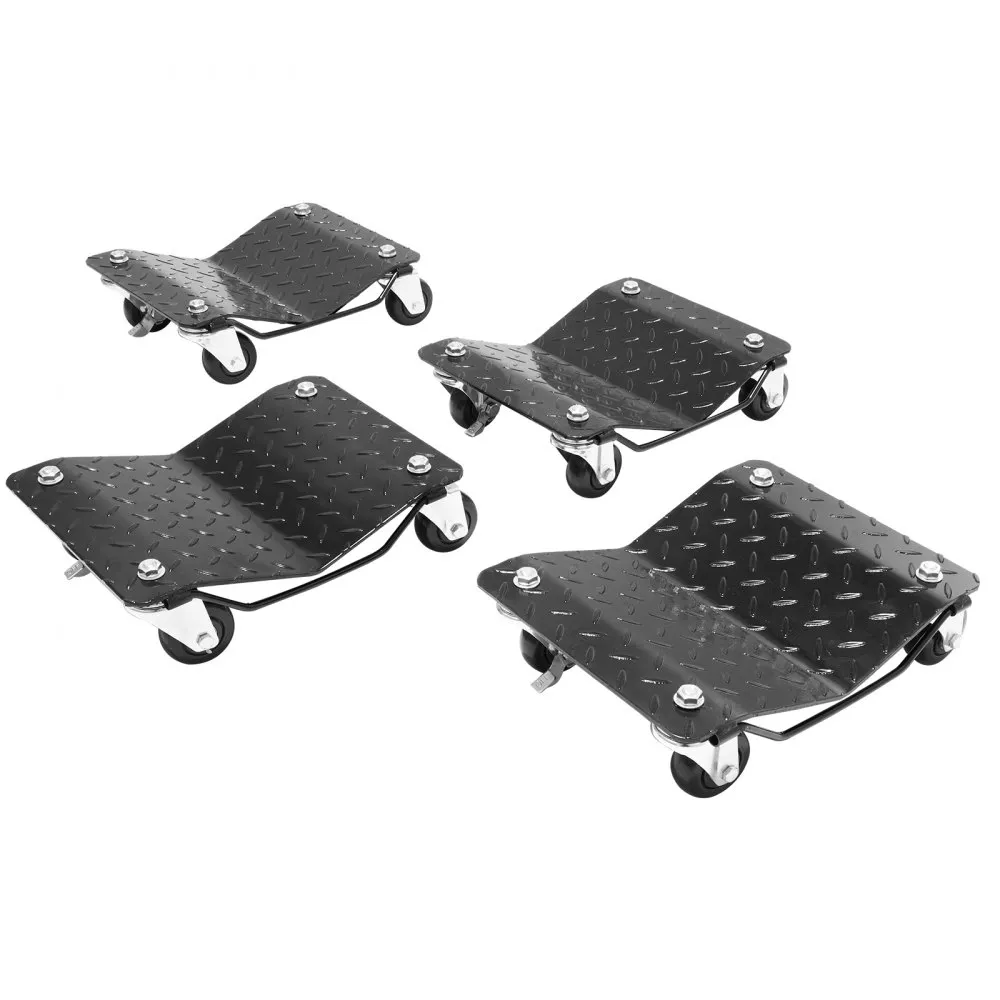 VEVOR DRAAGBARE BANDENWAGEN 4 STUKS 3000KG LAADBARE NOODWAGEN VOOR ELEKTRISCHE VOERTUIGEN 4WIELIGE BANDENWAGEN ZWARE MOBIELE TR