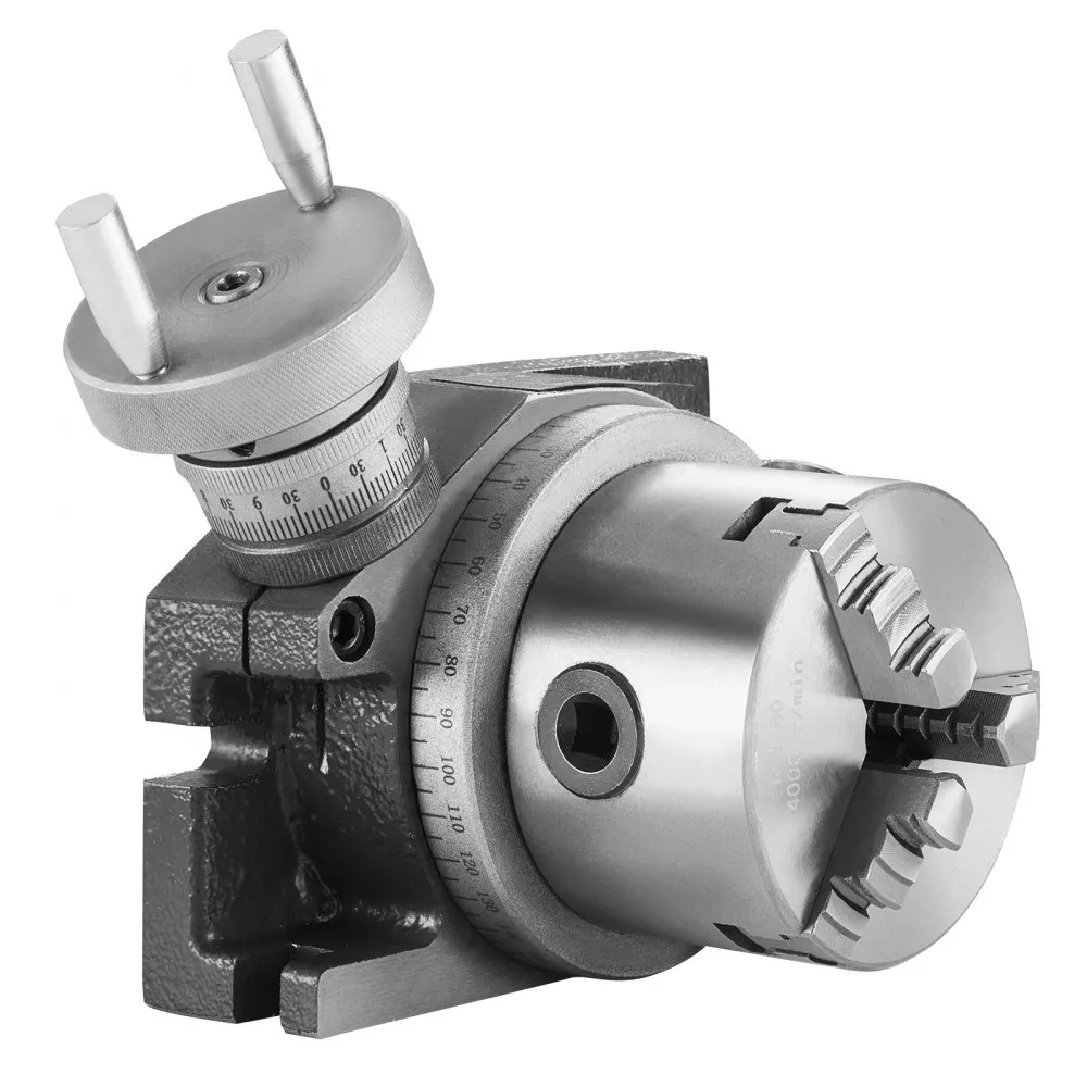 VEVOR FREESMACHINEDRAAITAFEL 4''/100 MM HORIZONTAAL VERTICAAL MODEL PRECISIEFREESDRAAITAFEL MET 3,1''/80 M