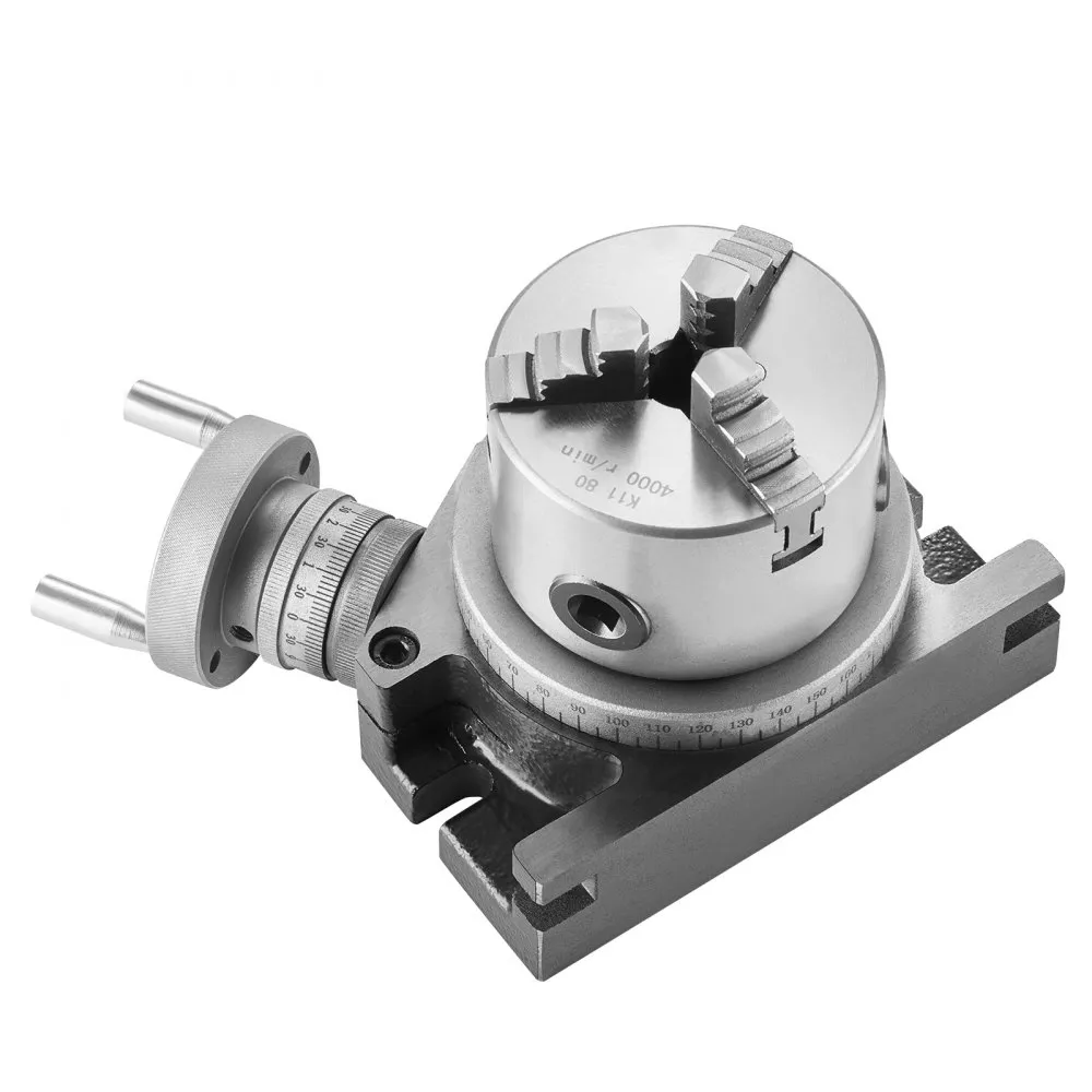 VEVOR FREESMACHINEDRAAITAFEL 4''/100 MM HORIZONTAAL VERTICAAL MODEL PRECISIEFREESDRAAITAFEL MET 3,1''/80 M