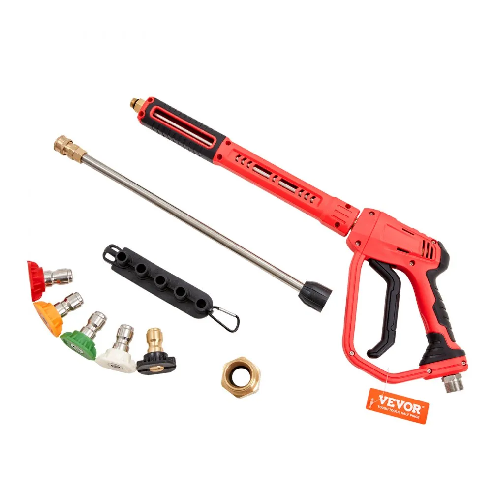 VEVOR HOGEDRUKPISTOOL MAX. DRUK 4000 PSI MAX. WATERSTROOM 3 GPM MAX. TEMPERATUUR 60℃ HOGEDRUKPISTOOL M2214 + 1/4" SNELKOPP