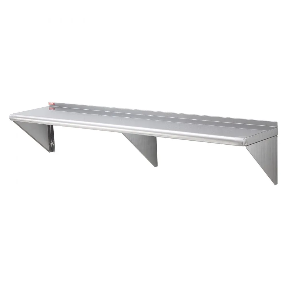 VEVOR kruidenrek wandplank 1524 x 305 x 63 mm, hangend keukenrek met draagframe, zwevende plank roestvrij staal 142 kg draagverm