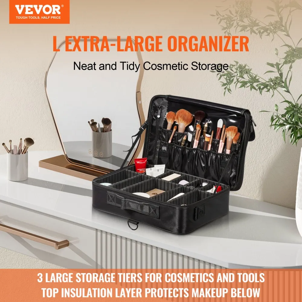 VEVOR MAKEUPTASJE MET 3 LAGEN OPBERGRUIMTE MAKEUPTASJE GEMAAKT VAN OXFORDMATERIAAL WATERDICHTE EN SLIJTVASTE MAKEUPTASJE MAK
