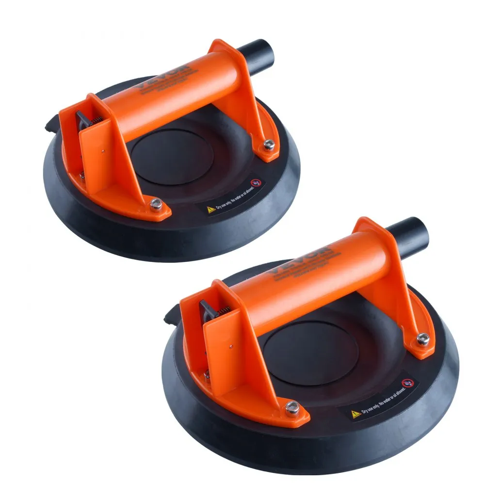 VEVOR SET VAN 2 ZUIGHEFFERS GEMAAKT VAN NBR GLASHEFFER φ203MM VACUüMHEFFER DRAAGVERMOGEN 99278KG GLAZEN ZUIGNAP BEDRIJFSTEMPERA