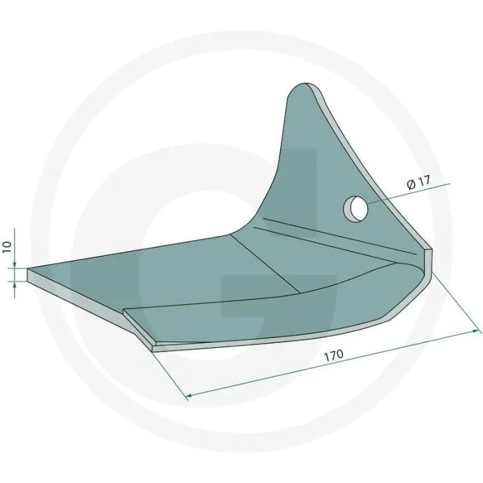 VLEUGELSCHAAR LINKS  SYNKRO, 170 X 10 MM, 1 GAT, 170 MM WERKBREEDTE