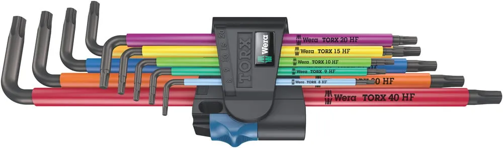 WERA 967/9 TX SXL MULTICOLOUR HF 1 STIFTSLEUTELSET MET VASTHOUDFUNCTIE, LANG, 9 DELIG – 1 STUK(S) – 05024470001